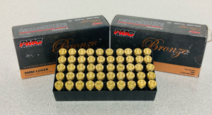 (100) Rounds Of Bronze 9mm Luger 115 Gr. FMJ