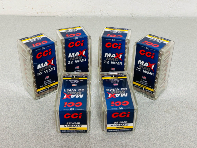 (300) Rounds Of CCi 22 WMR Maxi-Mag Varmint 30 Gr. Jacketed Hollow Point+V