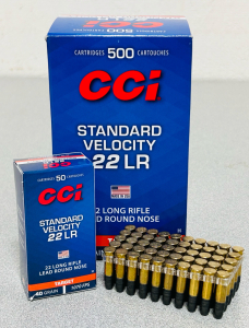 Box Of (500) CCi 22 LR Standard Velocity Target 40 Gr. Lead Round Nose Ammo