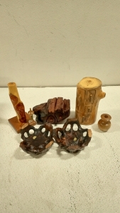 (5) Vintage Handcrafted Wooden Jewelry Organizers Made of Real Wood