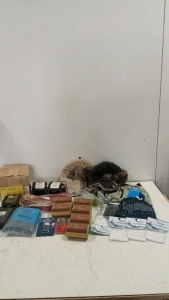 Large Lot of Battery Packs, Accessories, Bike Phone Pockets, Box of Bronze Led Wallpacks, and Much More