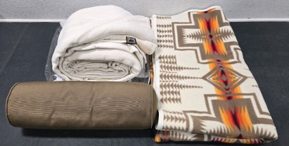 Very Large DownTown 100% Cotton Blanket, Very Large Native American Style Blanket, Brown Outdoor Accent Pillow