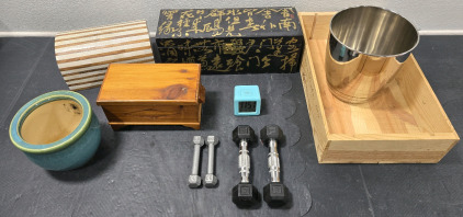 Chinese-Style Painted Storage Box, Wood & Ivory Looking Material Storage Box w/ Working Key Lock, Stained Wood Storage Box, & More!