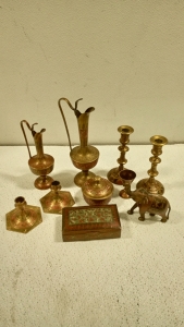 (10) Pieces of Brass Home Decor