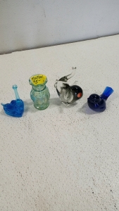 (4) Vintage Art Glass and Crystal Figurines