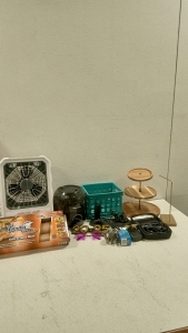 (1) Honeywell, (1) Arctic Air Fan, (1) Box of Yoshi Bake Mats, (1) Garmin Gps, and Much More