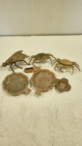 (7) Vintage Brass Ashtrays