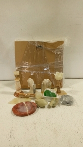 (1) Set of Wooden Slabs, (10) Stone House Decorations