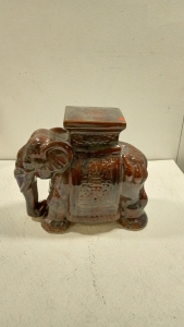 (1) Large Ceramic Decorative Elephant For Indoors and Outdoors