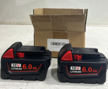 (2) 18V Lithium 6.0Ah Battery Replacment for Miluwakee Tools