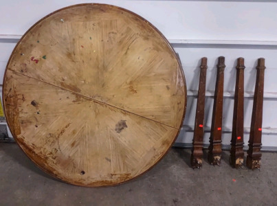 A 43"x 43"x 29" FruitWood Round Table w/ No Hardware