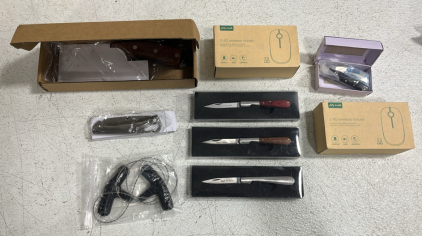 (6) Knives of Different Varieties (2) 2.4G Wireless Mice (1) Wire Saw