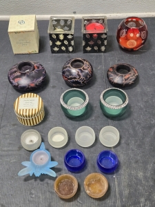 Assorted Candles & Candle Holders / Including Japanese Style Holders, New in Box Egyptian Candle, & More!
