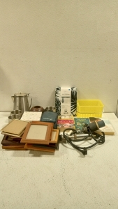 Large Lot of Books, Picture Frames, Tablecloth, Coffee Pitcher, etc.