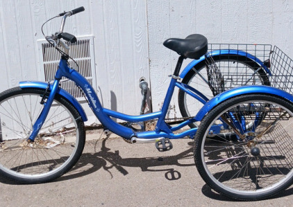 Blue Meridian Tricycle with Basket - 26 Inch