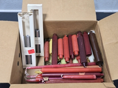 Large Box Filled w/ New & Lightly Used Skinny Candles
