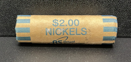 $2.00 Buffalo Nickel Coin Roll, Royal Sovereign Wrapper, 40 Coins