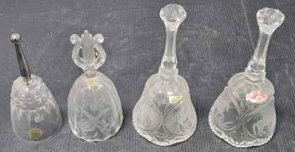 Assorted Vintage 24% Cut Lead Crystal Bells
