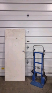 (1) Angelus 4-Wheel Heavy Duty Dolly & (1) 30"x 71&frac12;" White Door