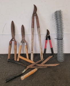 Gardening Shears And Chicken Wire