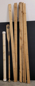 8ft 1x4s and 2x4s, Oar, And PVC Pipe
