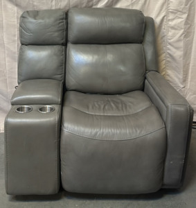 (1) Grey Electric Recliner & (1) Center Console