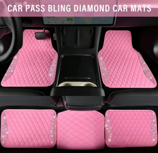 (2) Styles Of Car Floor Mats, Center Console Frame Cover, And A Steering Wheel Cover!