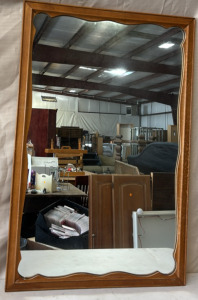 Large Vintage Wood-Framed Mirror