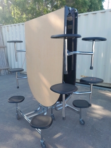 Large Rounded Wood School Table