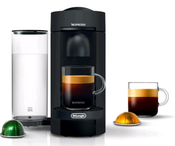 Nespresso Vertuo Plus Deluxe Coffee and Espresso Maker by De'Longhi, Matte Black