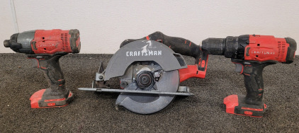 Craftsman Cordless Circulation Saw, Impact Driver, And Drill
