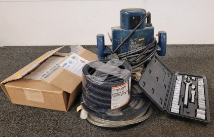 Bosch 1611 Plunge Router, Crescent Socket Set, Ceramic Fiber Blanket, And Tubing