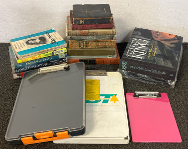 Books Including &ldquo;The Girl Who Loved Tom Gordon&rdquo;, &ldquo;Peak And Prairie, Little Lame Prince & More, (3) Clipboards