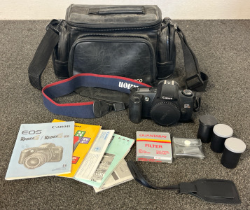 Canon EOS Rebel G 35mm Film SLR Camera With Accessories & (3) Film Rolls