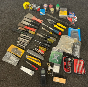 Tools Including Tape Measures, Nails & Screws, Screwdrivers, Scarpers & Other Hand Tools