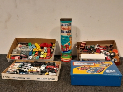 Vintage Toy Collectors Car Case, American Plastic Bricks, Toy Cars & More