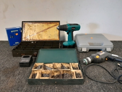 Coleman Powerstate Drill, Craftsman Professional Drill, Split Cotter Pins, Various Bolts & Onn Wireless Sport Earphones