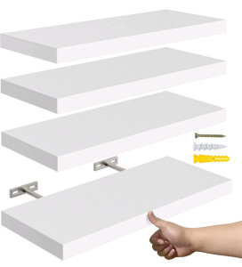 Floating Shelves, Curtain Rods, Solar Roller Shades, And (2) Rolls Of Decorative Film Self Adhesive Vinyl Paper