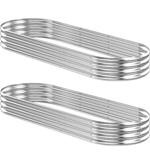 2 Pcs 9 x 3 x 1 FT Galvanized Steel Raised Garden Bed, Large Galvanized Steel Outdoor Planter Box for for Easy to DIY and Clean - Raised Garden Beds Outdoor for backyards, terraces and Balconies And A Cordless Weed Wacker, 2 Batteries, Electric Weed Eater