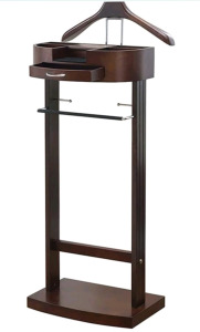 Valet Stand For Men Wood Suit Rack And 8 Pack LED Ceiling Lights, 160W 16500LM 6500K Deformable Garage Shop Lights with 5+1 Adjustable Panels, Supports E26/E27 Sockets