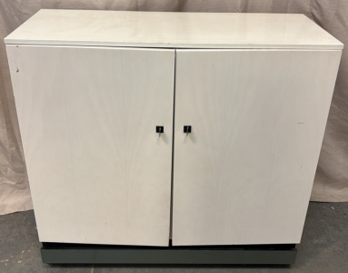 White Modern Cabinet w/ Locks