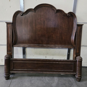 Beautiful Wood Headboard & Footboard