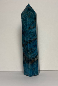 3 1/4 Tall Blue Apatite Crystal Hexagon Tower