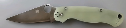 Spyderco Folding Pocket Knife With Jade Colored Handle