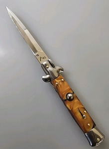 Marble Colored Hilt Italian Style Stiletto Knife