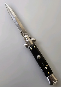 Black Hilt Italian Style Stiletto Knife By KC