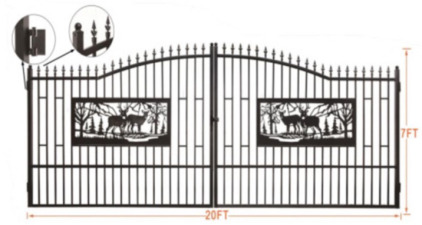 *Off-site MERIDIAN* 20&rsquo; Bi-Parting Wrought Iron Gate
