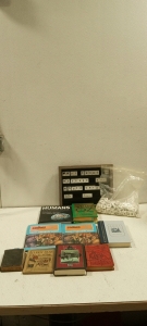 (9) Assorted Books and (1) Letter Sign