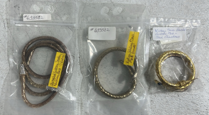 (3) Vintage Gold Snake Jewlery Items