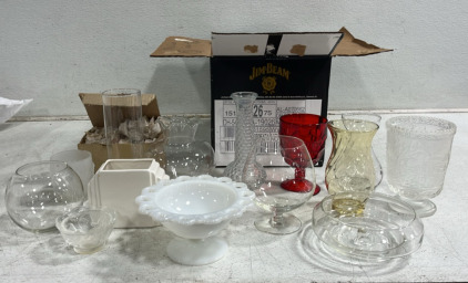 (1) Box of Assorted Kitchenware & Home Decor